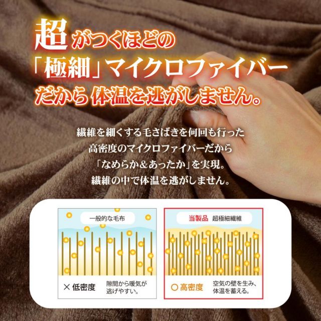マイクロファイバー毛布 吸湿発熱 ミタスヒート 毛布 セミダブルサイズ 160×200cm毛布 軽い 暖かい あったか吸湿発熱毛布 MI