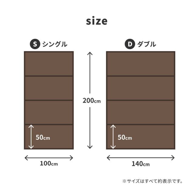 水拭きできる PP 畳マットレス 綾模様 ダブル 約140×200cm 置き畳 4つ折り 折りたためるマット いぐさ たたみ