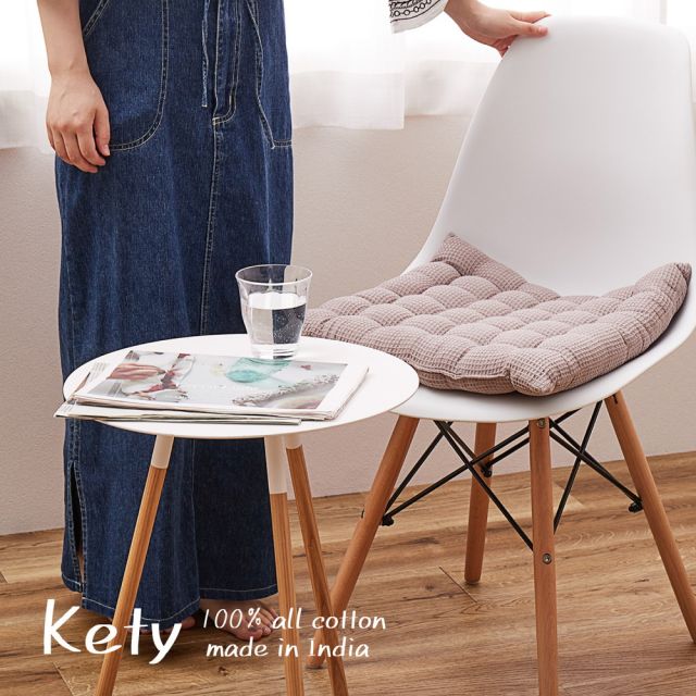 スーパSALE10倍&4時間限定10%OFF インド綿 シートクッション ケティ 約40×40cm 座布団 ワッフル生地 コットン100% いぐさ たたみ