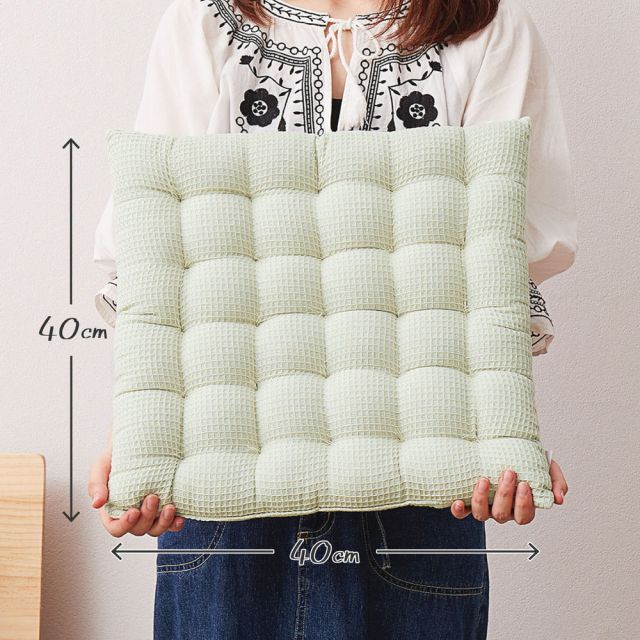 スーパSALE10倍&4時間限定10%OFF インド綿 シートクッション ケティ 約40×40cm 座布団 ワッフル生地 コットン100% いぐさ たたみ