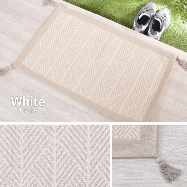 インド綿マット クラック 約50×80cm 洗濯機で洗える ボンディング 玄関マット 滑り止め付き いぐさ たたみ