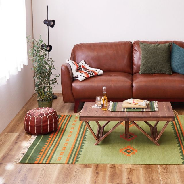 スーパSALE10倍&4時間限定10%OFF キリム ラグ 約140×200cm ウール ハンドメイド エスニック アウトドア キャンプ いぐさ たたみ