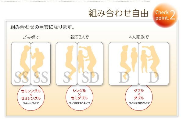 ずっと使える・将来分割出来る・シンプルデザイン大型フロアベッド プレミアムボンネルコイルマットレス付き シングル