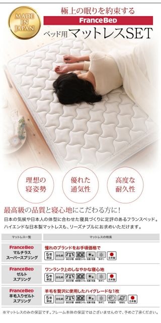 モダンデザイン・高級レザー・大型ベッド 国産カバーポケットコイルマットレス付き クイーン(Q×1)