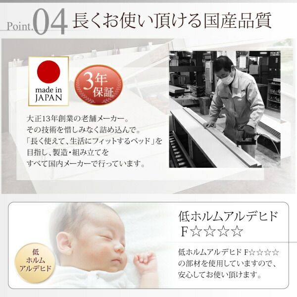 お客様組立 国産跳ね上げ収納ベッド ホワイト 薄型プレミアムポケットコイルマットレス付き 横開き シングル 深さラージ