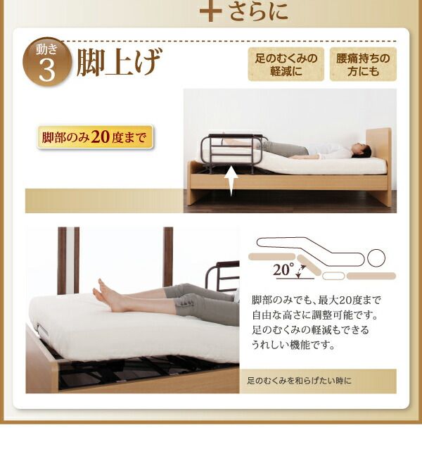 お客様組立 シンプル電動ベッド ポケットコイルマットレス付き 2モーター シングル