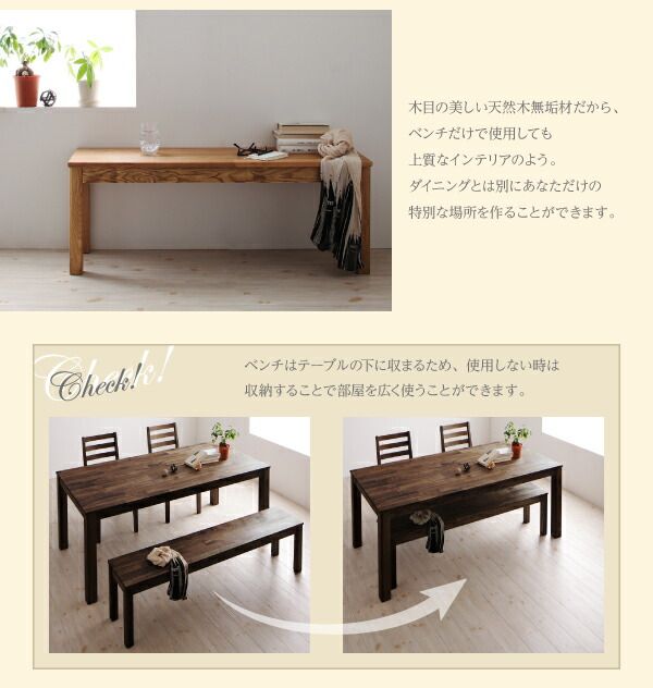 スーパSALE10倍&4時間限定10%OFF ダイニングセット(テーブル&チェア) 総無垢材ワイドダイニング 4人 5点セット(テーブル+チェア4脚) オーク PVC座 W180