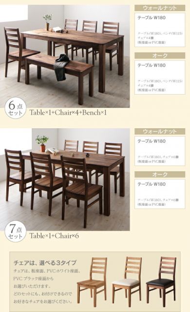 スーパSALE10倍&4時間限定10%OFF ダイニングセット(テーブル&チェア) 総無垢材ワイドダイニング 4人 5点セット(テーブル+チェア4脚) オーク PVC座 W180