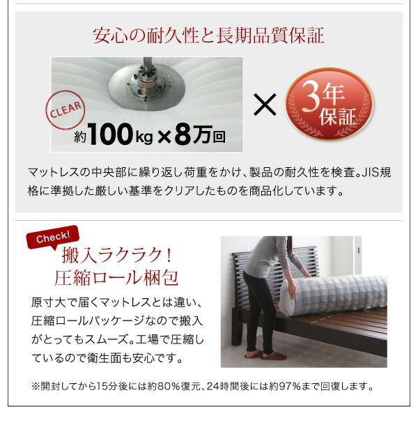 モダンライト・棚・コンセント付きデザインフロアローベッド プレミアムポケットコイルマットレス付き シングル