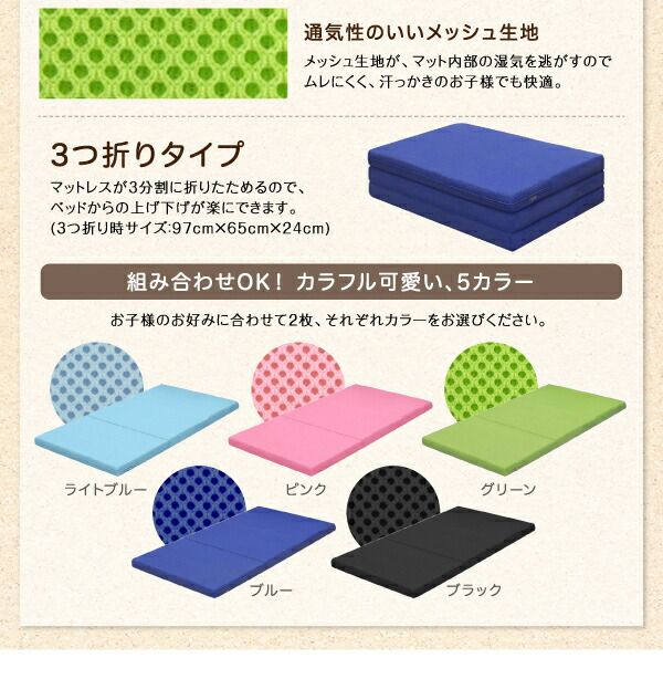 スーパSALE10倍&4時間限定10%OFF MITAS寝具SELECT 子どもが喜ぶ・棚・コンセント付きロータイプ二段ベッド 専用別売品(2段ベッド用パッド&シーツ2点セット) 1個 シングル