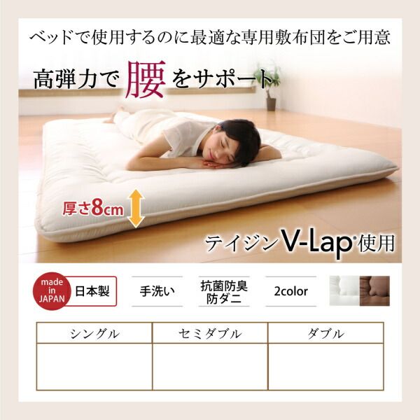 スーパSALE10倍&4時間限定10%OFF MITAS寝具SELECT 布団が収納できる・美草・小上がり畳連結ベッド 専用別売品(敷布団) セミダブル