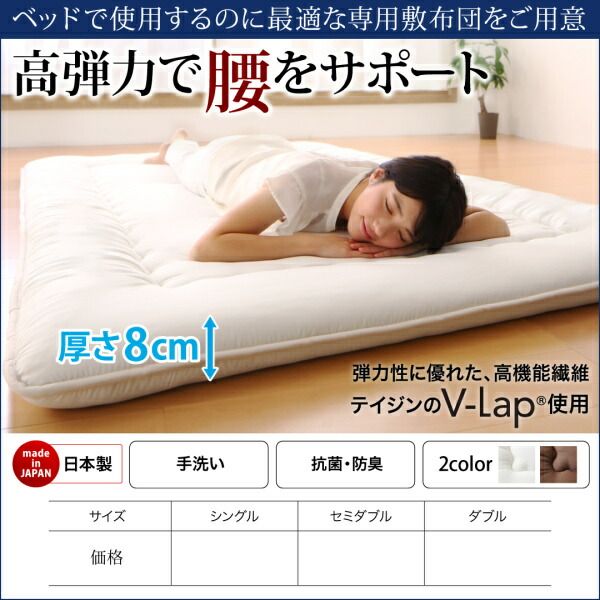 スーパSALE10倍&4時間限定10%OFF MITAS寝具SELECT 布団が収納できる・美草・小上がり畳ベッド 専用別売品(敷布団) セミダブル
