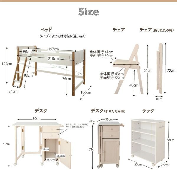 スーパSALE10倍&4時間限定10%OFF 宮棚・コンセント付 天然木パイン材収納システムベッド フレームのみ デスク&チェア&ラック付 シングル