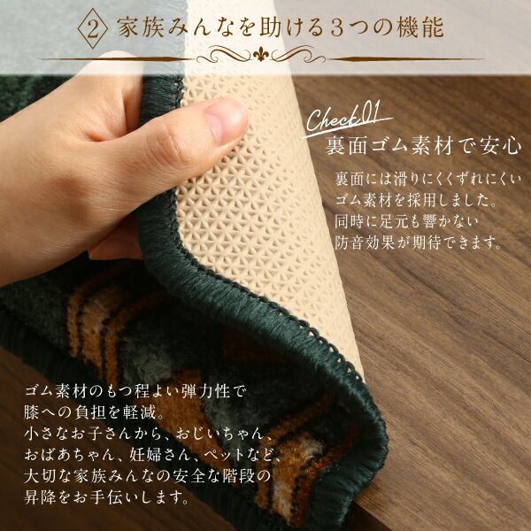 スーパSALE10倍&4時間限定10%OFF クラシックデザイン半円形階段マット 15枚組