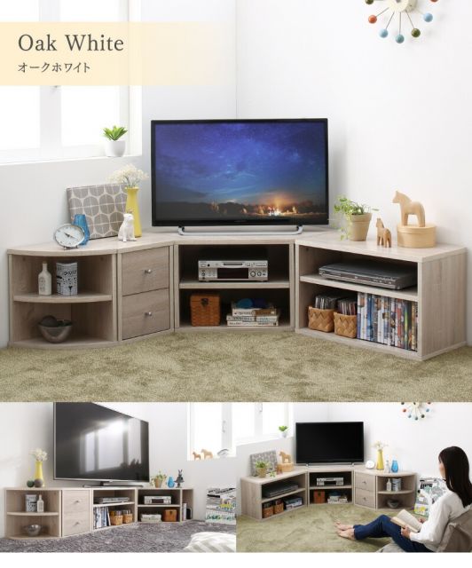 スーパSALE10倍&4時間限定10%OFF テレビ台 ローボード コーナーテレビ台 コーナータイプTV台 32インチ 1人暮らし コーナー 収納 チェスト 引き出し4点セット