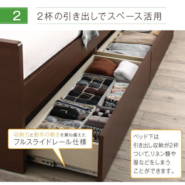 お客様組立 棚・照明・コンセント・引出し収納付き電動ベッド ポケットコイルマットレス付き 2モーター シングル