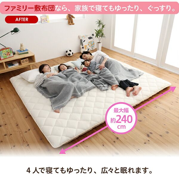 スーパSALE10倍&4時間限定10%OFF MITAS寝具SELECT 敷き布団 マットレス 家族みんなでゆったり広々・日本製・ファミリー敷布団 ワイドキング
