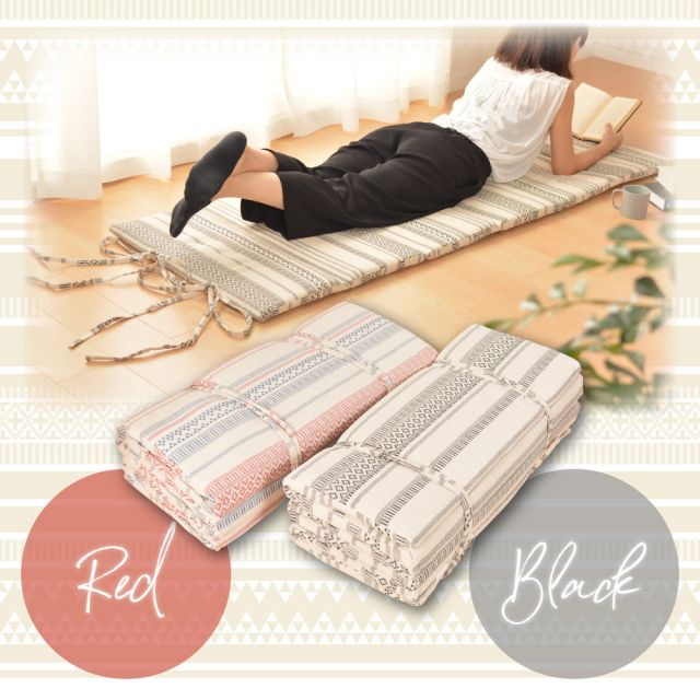 スーパSALE10倍&4時間限定10%OFF インド綿6つ折りマットレス テラ 65×170×2.5cm