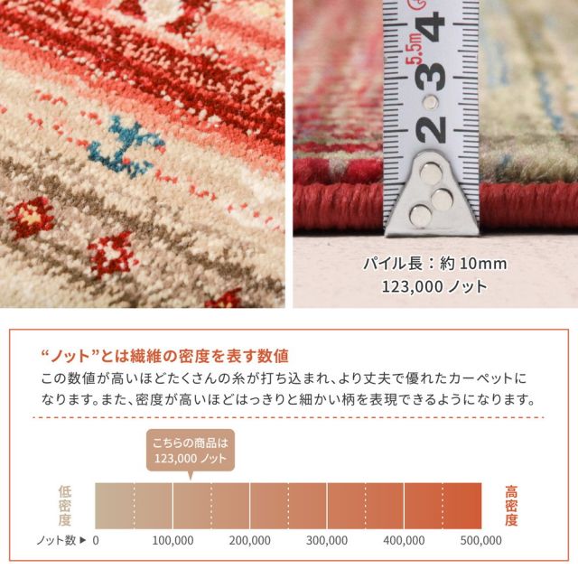 トルコ製 ウィルトン織の玄関マット RAKKAS 60×90cm