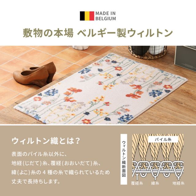 ベルギー製 ウィルトン織の玄関マット INFINITY キューガーデン 60×90cm