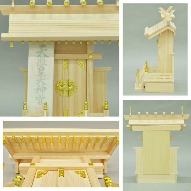 スーパSALE10倍&4時間限定10%OFF 神棚 神明 国産桧 幅37.5×奥行22×高さ44cm