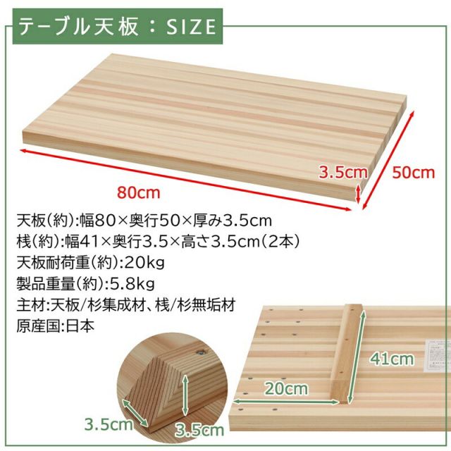 スーパSALE10倍&4時間限定10%OFF テーブル天板 幅80 幅80×奥行50cm