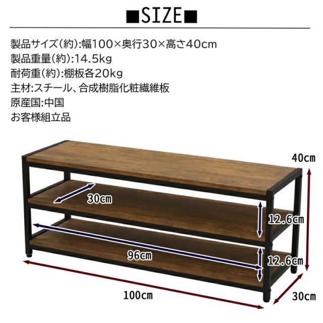 スーパSALE10倍&4時間限定10%OFF ブロンクスシリーズ テレビボード 幅100×奥行30cm