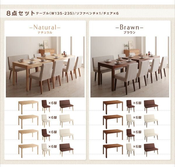 スーパSALE10倍&4時間限定10%OFF ダイニングセット ベンチ 4人 6人 ダイニングテーブル 伸縮 伸縮テーブル 伸長 カバーリング カバー 6点セット(テーブル+チェア4脚+ベンチ1脚) 幅135-235 組立設置付