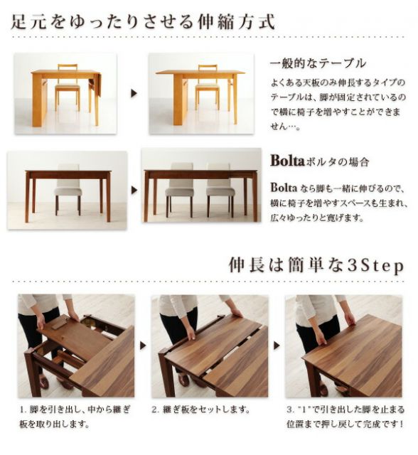 スーパSALE10倍&4時間限定10%OFF 天然木ウォールナット材 伸縮式ダイニングセット 6人 5点セット(テーブル+チェア2脚+ベンチ2脚) W120-180 組立設置付