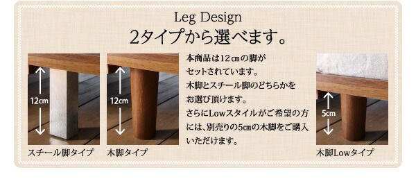 デザインボードベッド スタンダードボンネルコイルマットレス付き 木脚タイプ ステージ セミシングル フレーム幅100 ショート丈 組立設置付