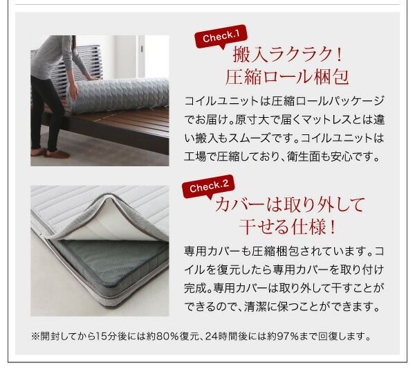 スーパSALE10倍&4時間限定10%OFF シンプルモダンデザインフロアローステージベッド 国産ポケットコイルマットレス付き セミダブル 組立設置付