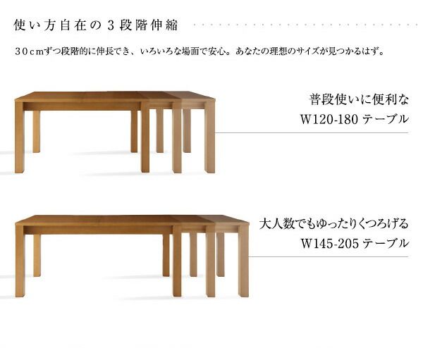 スーパSALE10倍&4時間限定10%OFF 最大205cm 3段階伸縮 ワイドサイズデザイン ダイニング 6人 6点セット(テーブル+チェア4脚+ベンチ1脚) W120-180 組立設置付