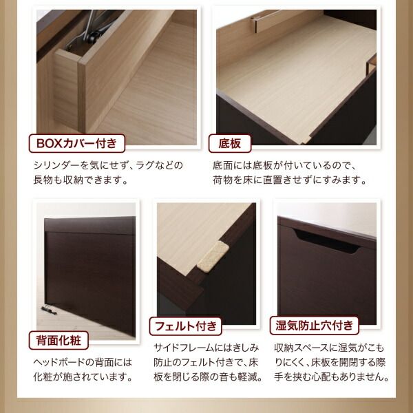 スーパSALE10倍&4時間限定10%OFF 収納付きベッド シングルベッド セミダブルベッド 収納 収納付き 収納ベッド 大容量 収納ボックス 布団 敷き布団 薄型抗菌国産ポケットコイルマットレス付き 横開き シングル 深さレギュラー 組立設置付