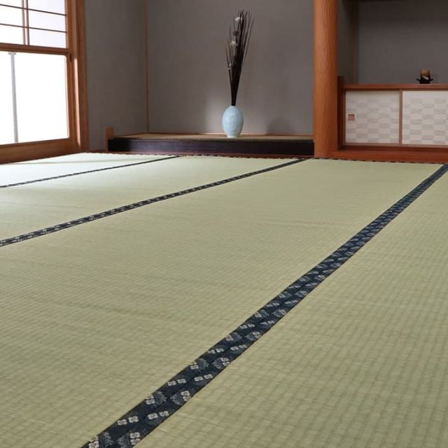 純国産 い草 上敷き カーペット 糸引織 『梅花』 六一間4.5畳(約277×277cm)