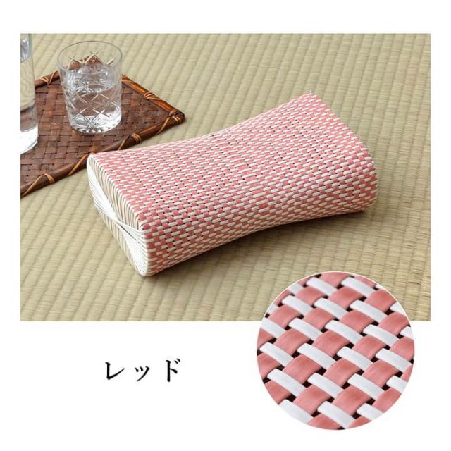 枕 まくら PPまくら PP枕 籐枕風 ピロー 通気性 蒸れない ポリプロピレン 軽い 丈夫 手編み 約30×20cm