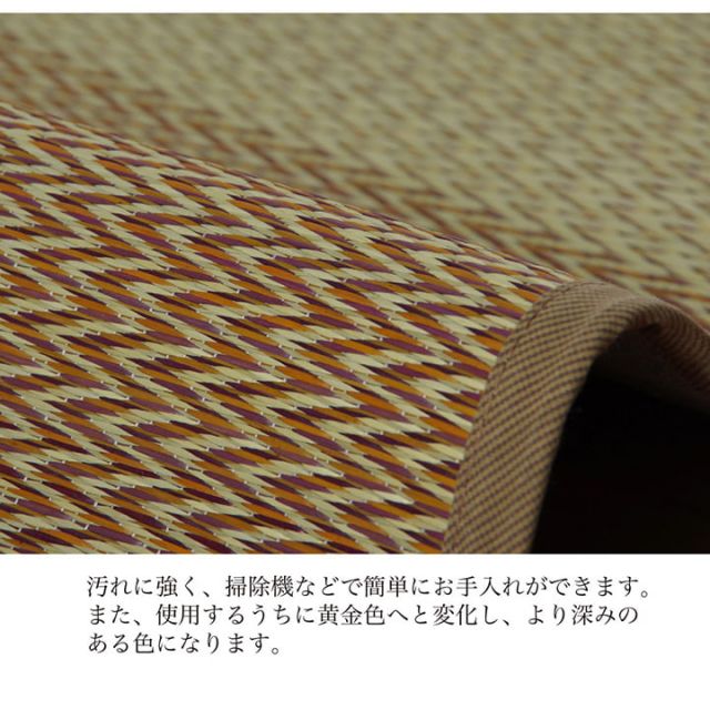 堀こたつ 掘りごたつ 堀り 炬燵 い草 ラグ 敷 市松 くり抜き 付属 マジックテープ 連結 裏 不織布 約191×250cm(中抜き:約90×120cm)