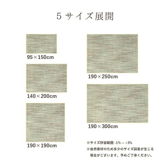 ラグ バンブー 竹 グラデーション 抗菌防臭 消臭 夏 オールシーズン 滑り止めシート付き 約190×190cm