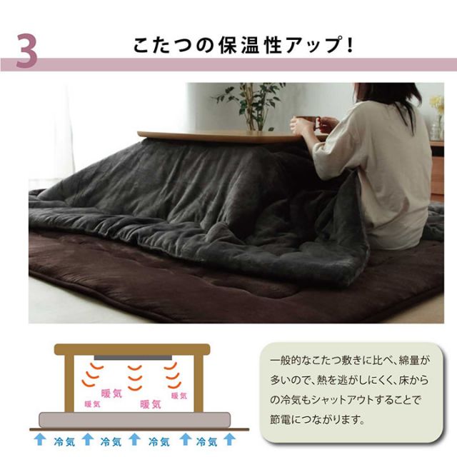 ラグ こたつ敷き布団 長方形 幅広ラグ 約220×260cm