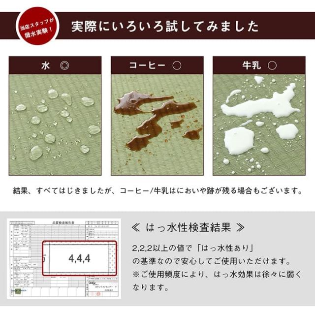 純国産 い草 上敷き はっ水 カーペット 双目織 三六間1畳(約91×182cm)