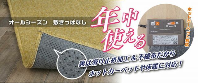 ラグ カーペットマット 3畳 ジャガード×ブラウン 約185×240cm(ホットカーペット対応)