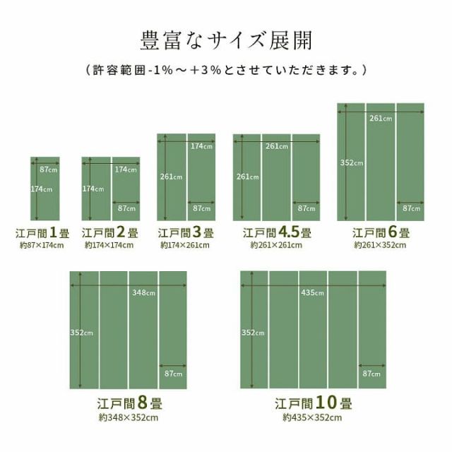 洗える ござ 日本製 国産 カーペット 丈夫 除菌スプレー対応 敷詰 ラグ 敷物 ペット 無地 江戸間8畳(約348×352cm)