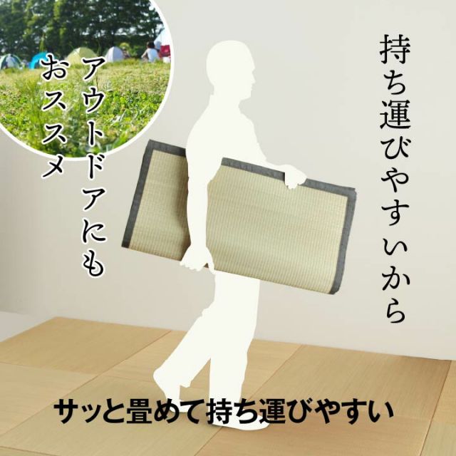純国産 い草 上敷き お手入れ簡単 カーペット 汚れに強い 双目織 六一間8畳(約370×370cm)
