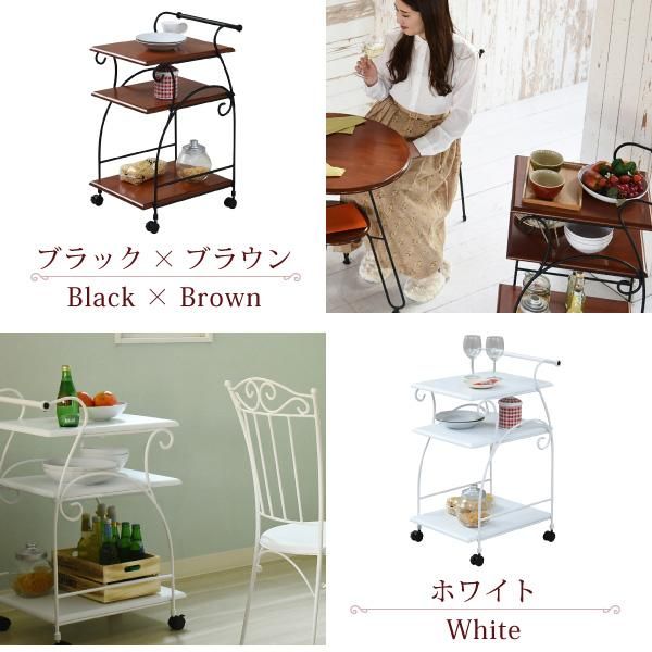 スーパSALE10倍&4時間限定10%OFF ヨーロッパ風 ロートアイアン 家具 キッチンワゴン キャスター 付き スリム 幅41.5 木製 天板 高さ 80 アイアン 脚 ワゴン台 収納ワゴン MI