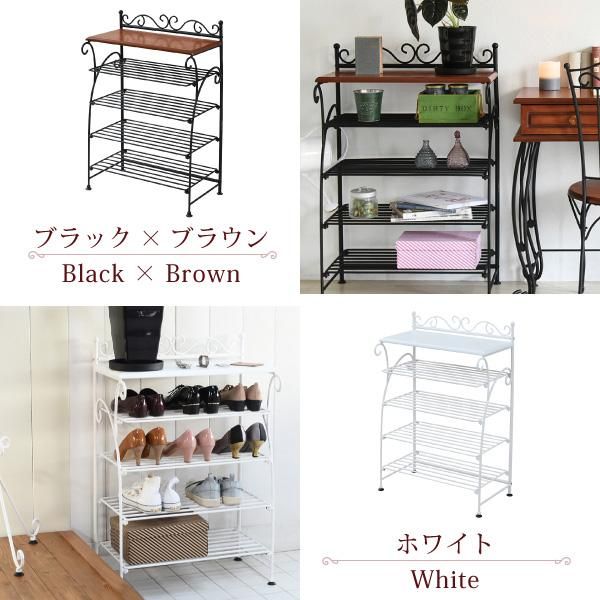 スーパSALE10倍&4時間限定10%OFF ヨーロッパ風 ロートアイアン 家具 靴箱 兼 飾り棚 幅61.5 シューズボックス 下駄箱 シューズラック 靴 収納 アイアン 脚 アンティーク風 MI