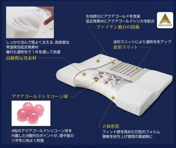 スーパSALE10倍&4時間限定10%OFF 療法士指圧ピロー/枕 【スタンダード100型 厚み6〜10cm】 日本製 低反発 通気性 高フィット感仕様 『ファイテン 星のやすらぎ』 寝具 枕・抱き枕 枕
