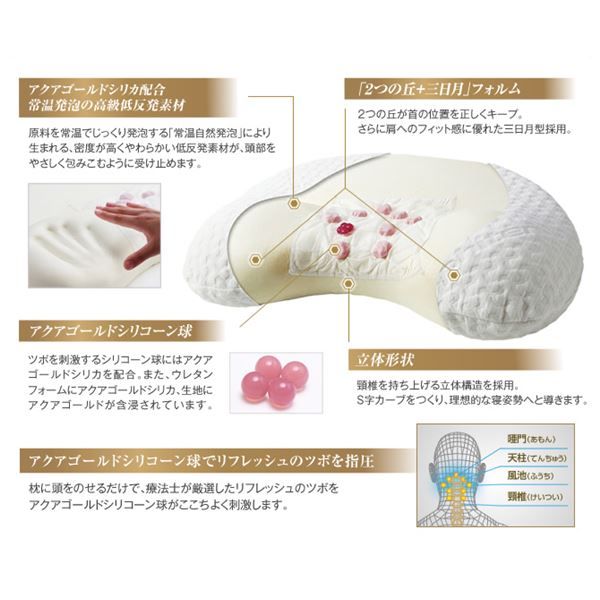 スーパSALE10倍&4時間限定10%OFF 療法士指圧ピロー/枕 【ヒルズスリープ型 厚み約8.5〜10cm】 日本製 低反発 ツボ指圧仕様 『ファイテン 星のやすらぎ』 寝具 枕・抱き枕 枕