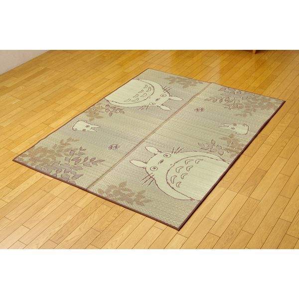 となりのトトロ い草 ラグマット/絨毯 140×180cm 日本製 抗菌 防臭 調湿効果 弾力性 耐久性抜群 〔リビング〕代引NG カーペット・マット・畳 マット