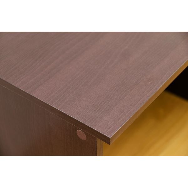 シンプルパソコンデスク/学習机 幅90cm×奥行60cm ダークブラウン 天板厚:約15mm代引NG