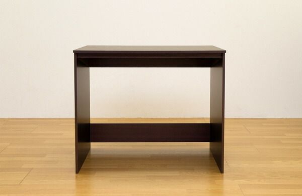 シンプルパソコンデスク/学習机 幅90cm×奥行60cm ダークブラウン 天板厚:約15mm代引NG