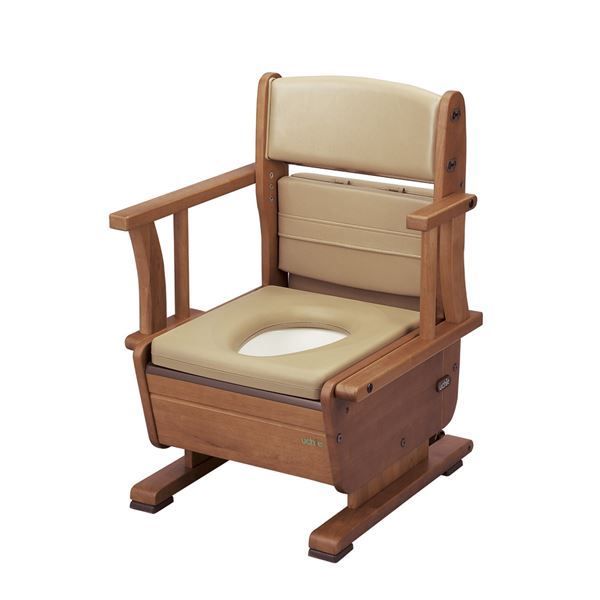 スーパSALE10倍&4時間限定10%OFF ウチエ 木製ポータブルトイレ さわやかチェアPT(3)肘掛け自在タイプ 8220 日用品雑貨・文房具・手芸 トイレ用品